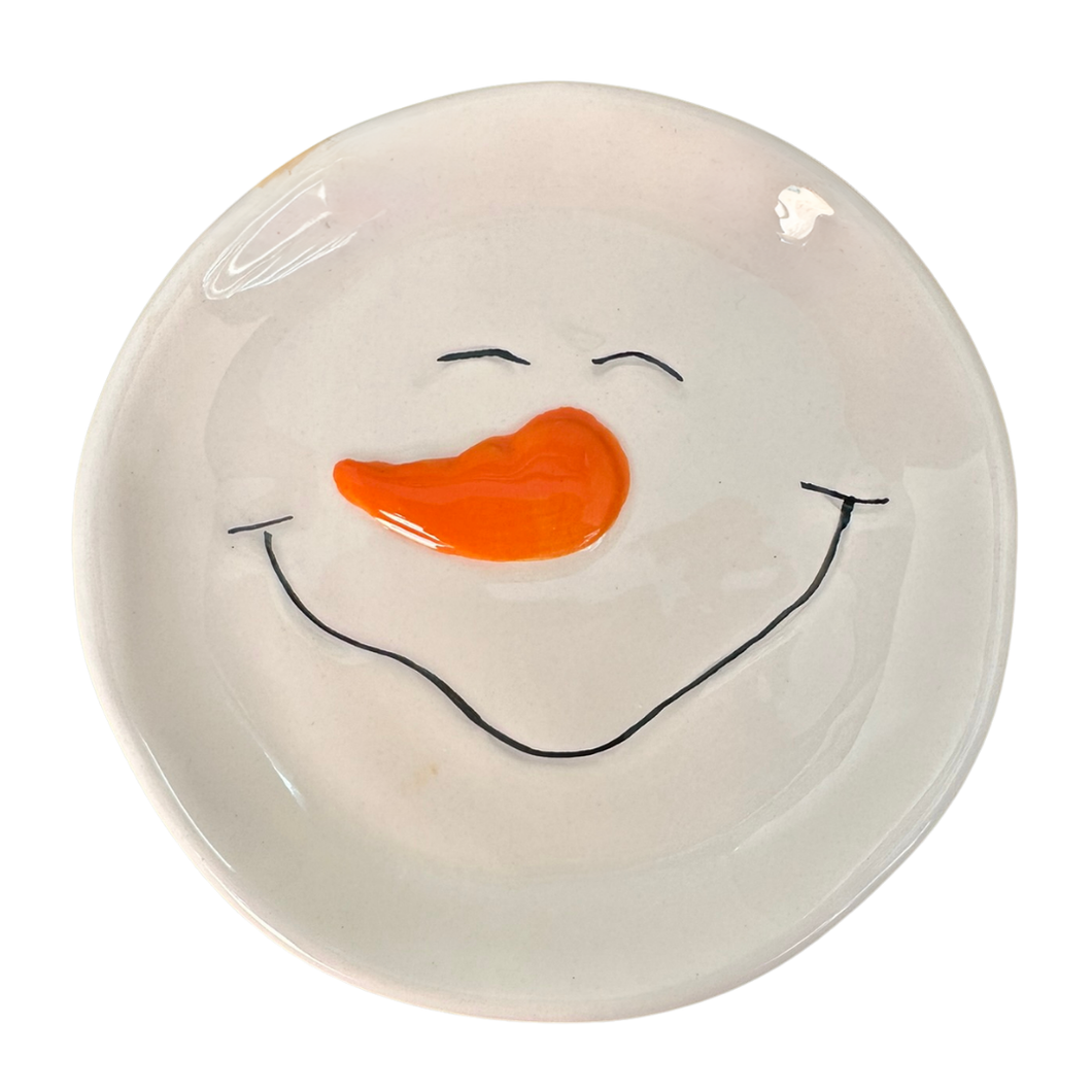 Snowman with Closed Eyes Small Dish