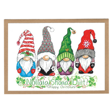 Load image into Gallery viewer, Gnomes: Nollaig Shona Duit : Happy Christmas Greeting Card
