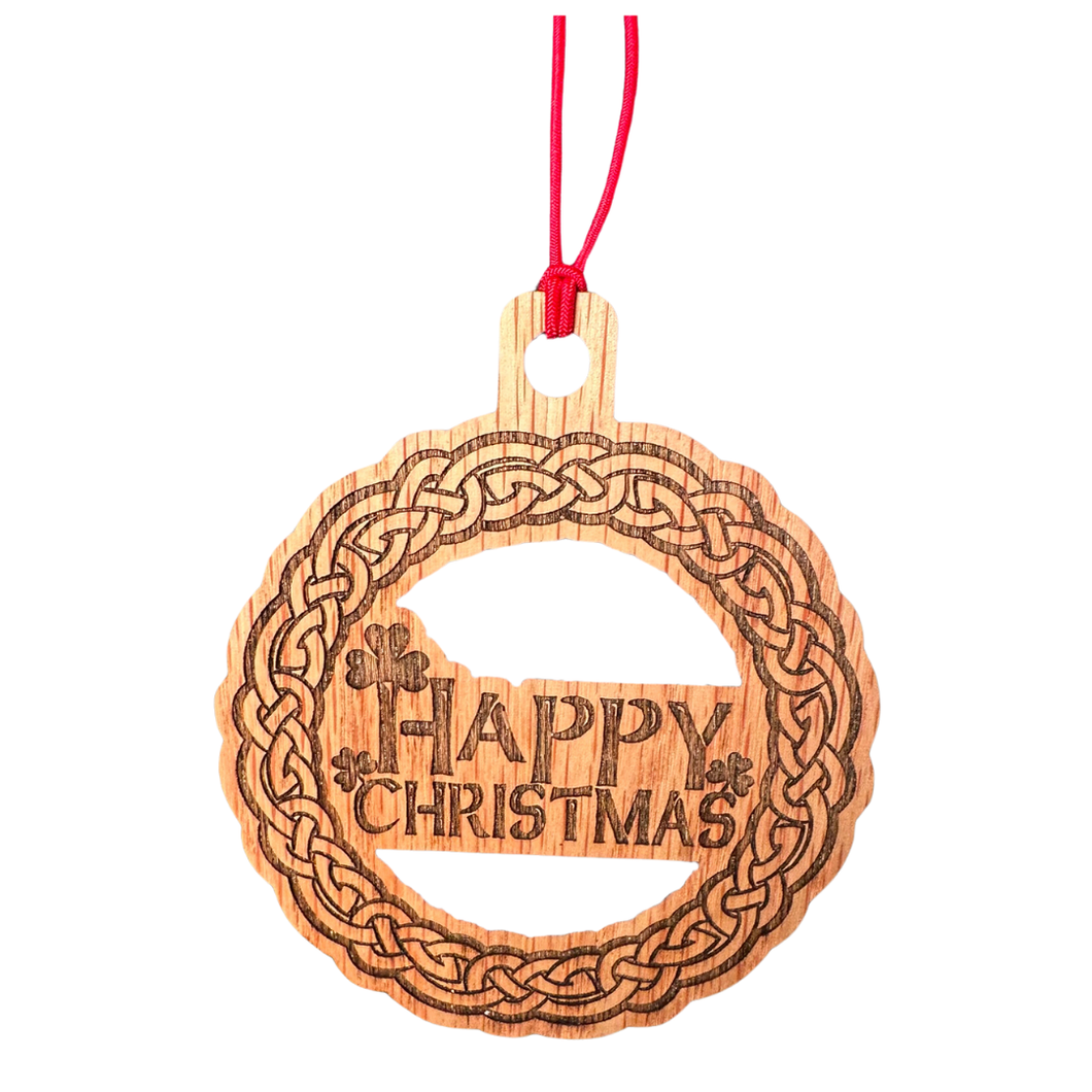 Happy Christmas Wooden Ornament