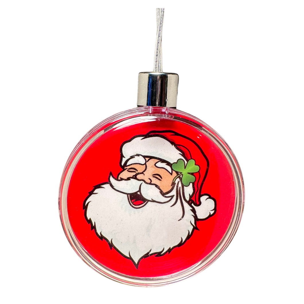 Santa with Closed Eyes Hanging Ball Ornament