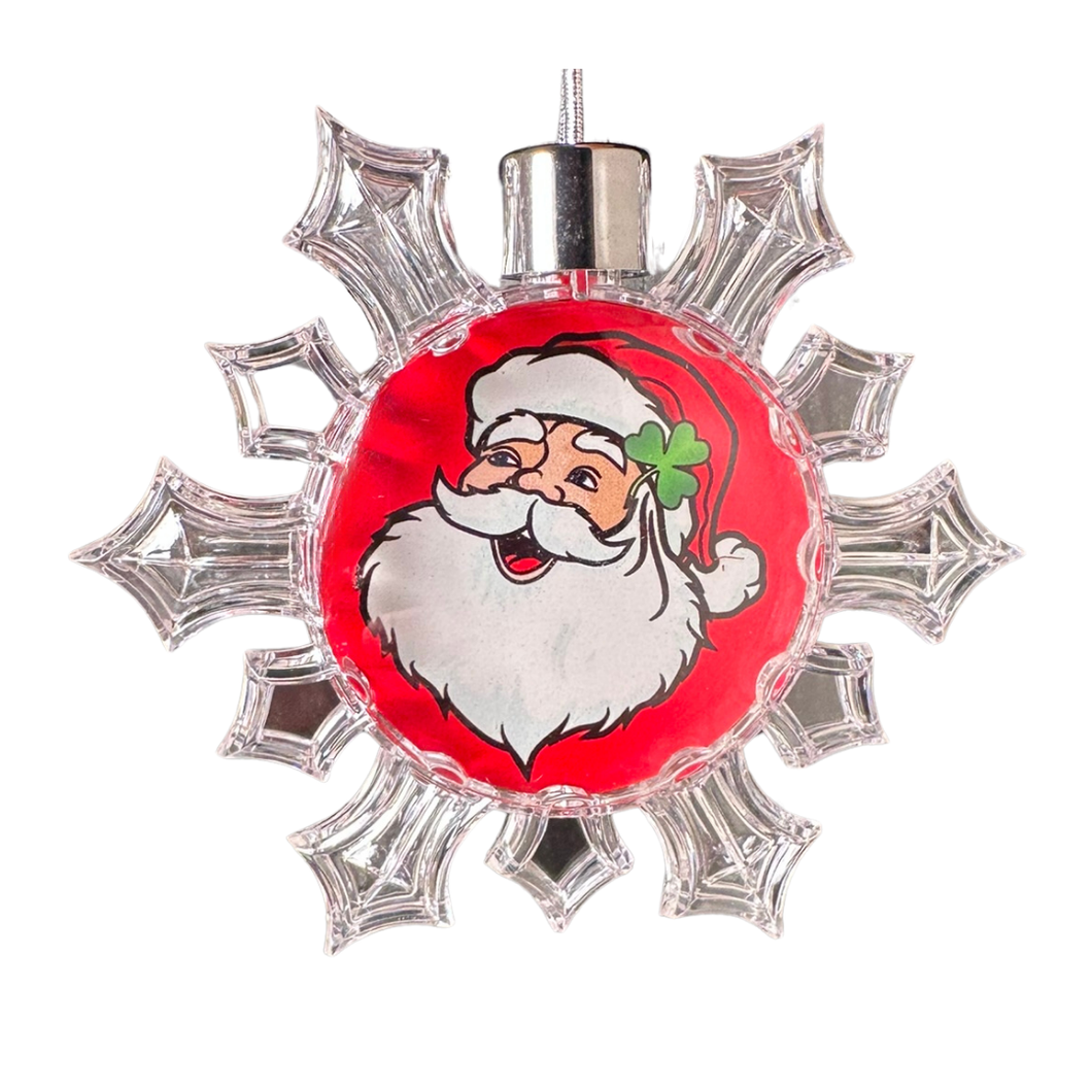 Santa with Opened Eyes Small Snowflake Ornament