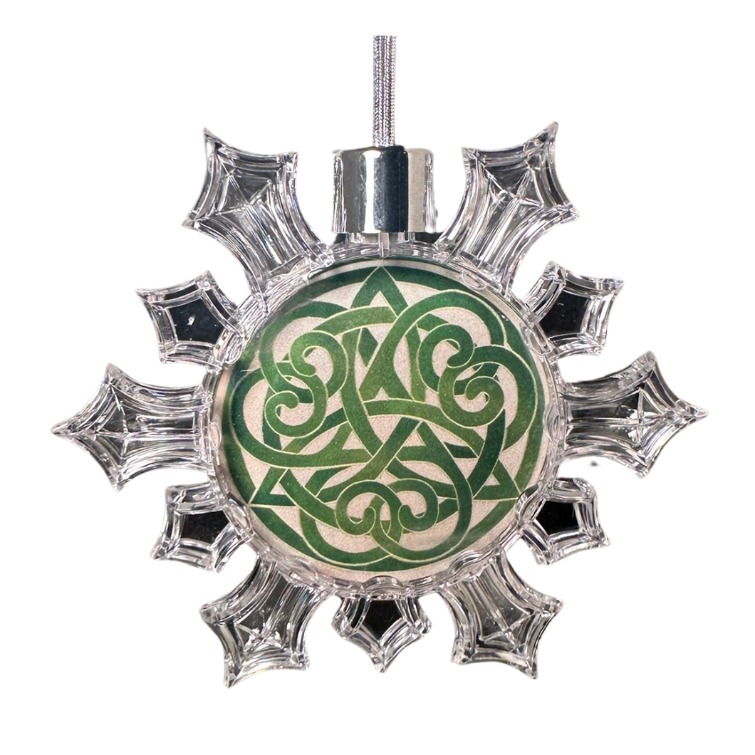 Green Celtic Knot Snowflake Ornament