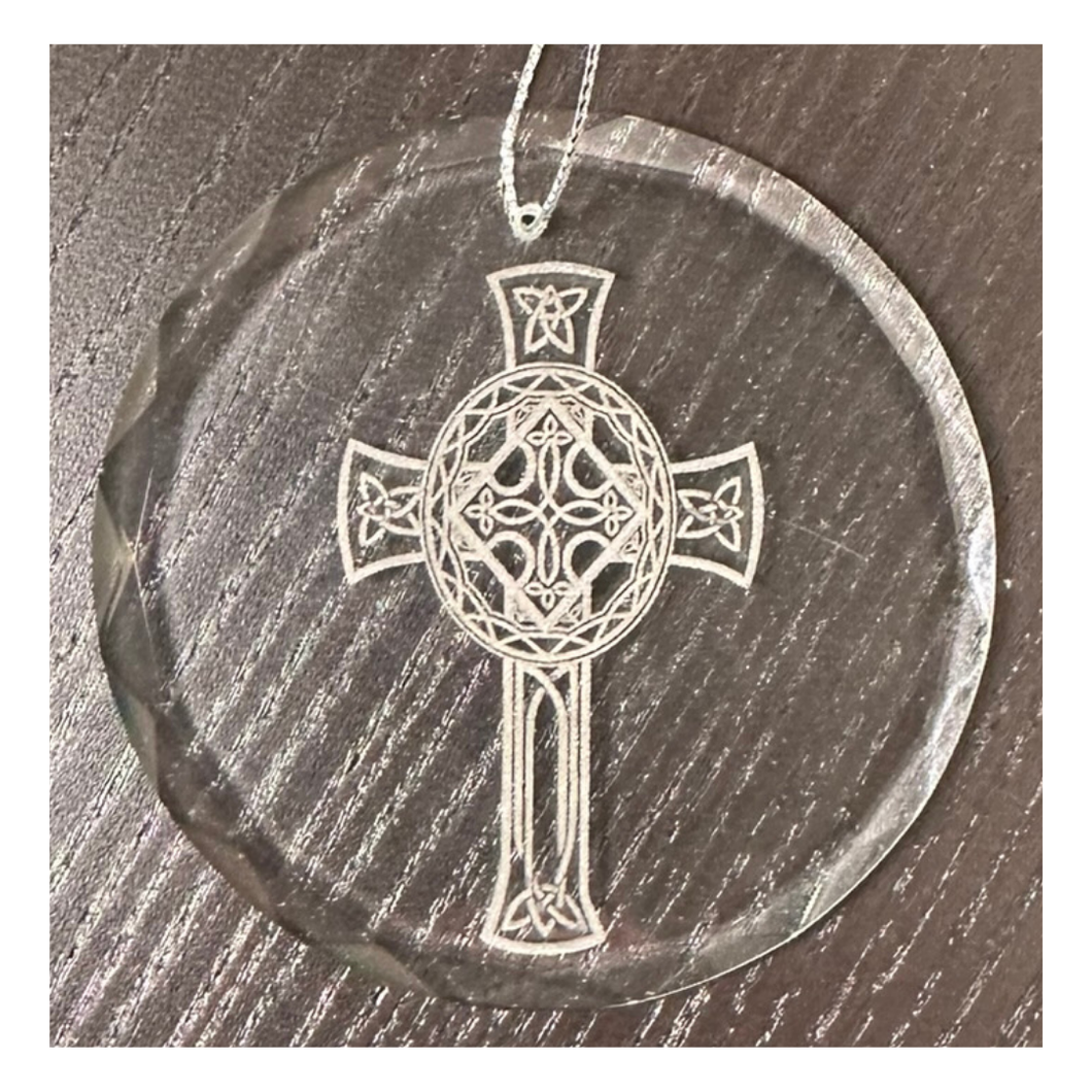 Celtic Cross Glass Ornament