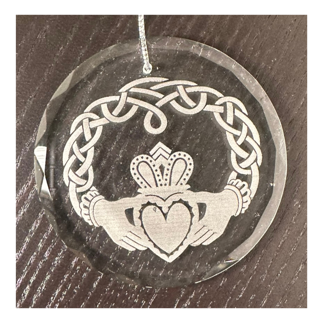 Celtic Knot Claddagh Glass Ornament