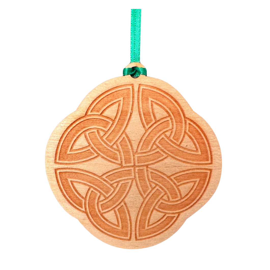 Woven Trinity Knot Wooden Ornament