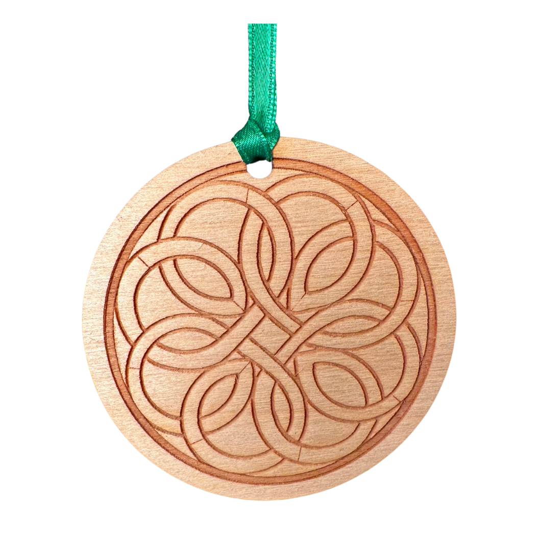 Round Celtic Knot Wooden Ornament