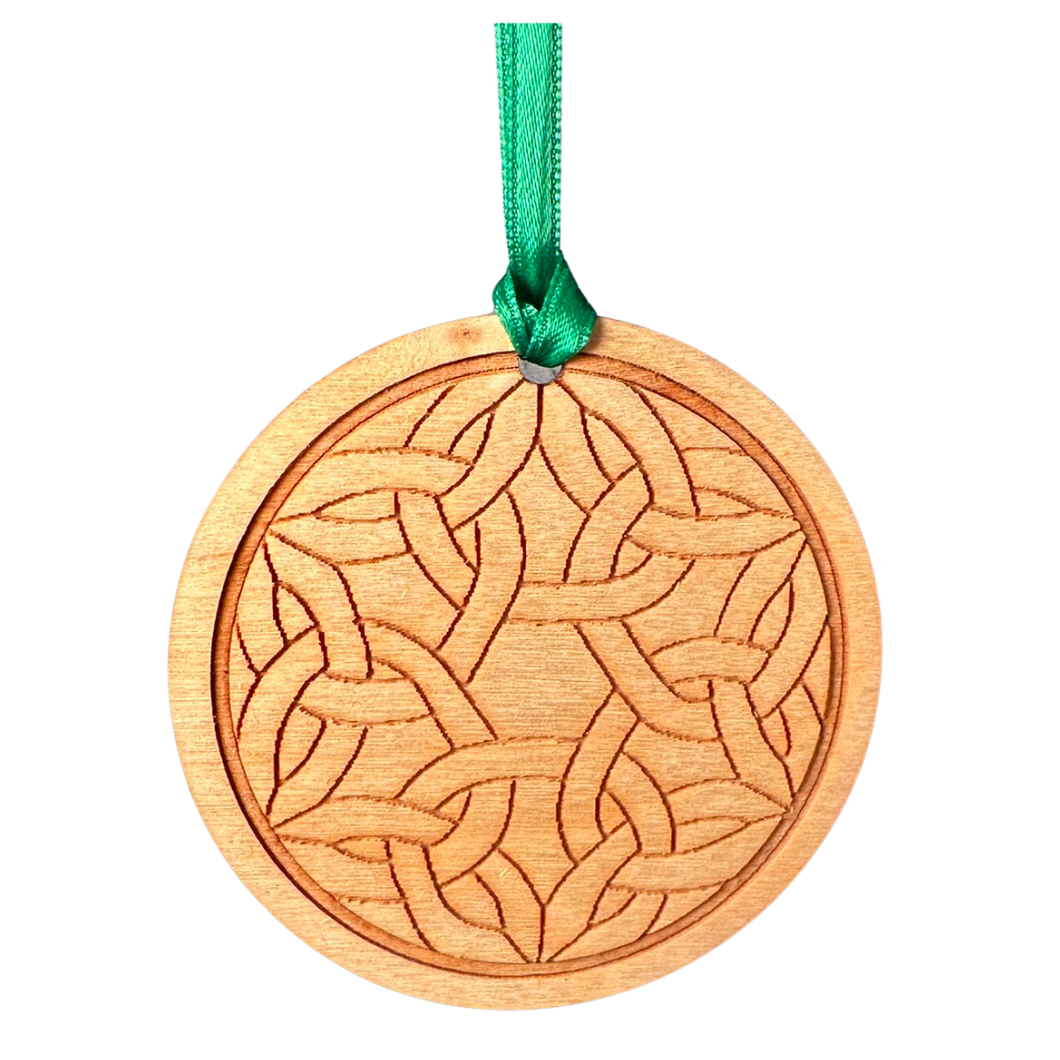 Open Weave Trinity Knot Wooden Ornament