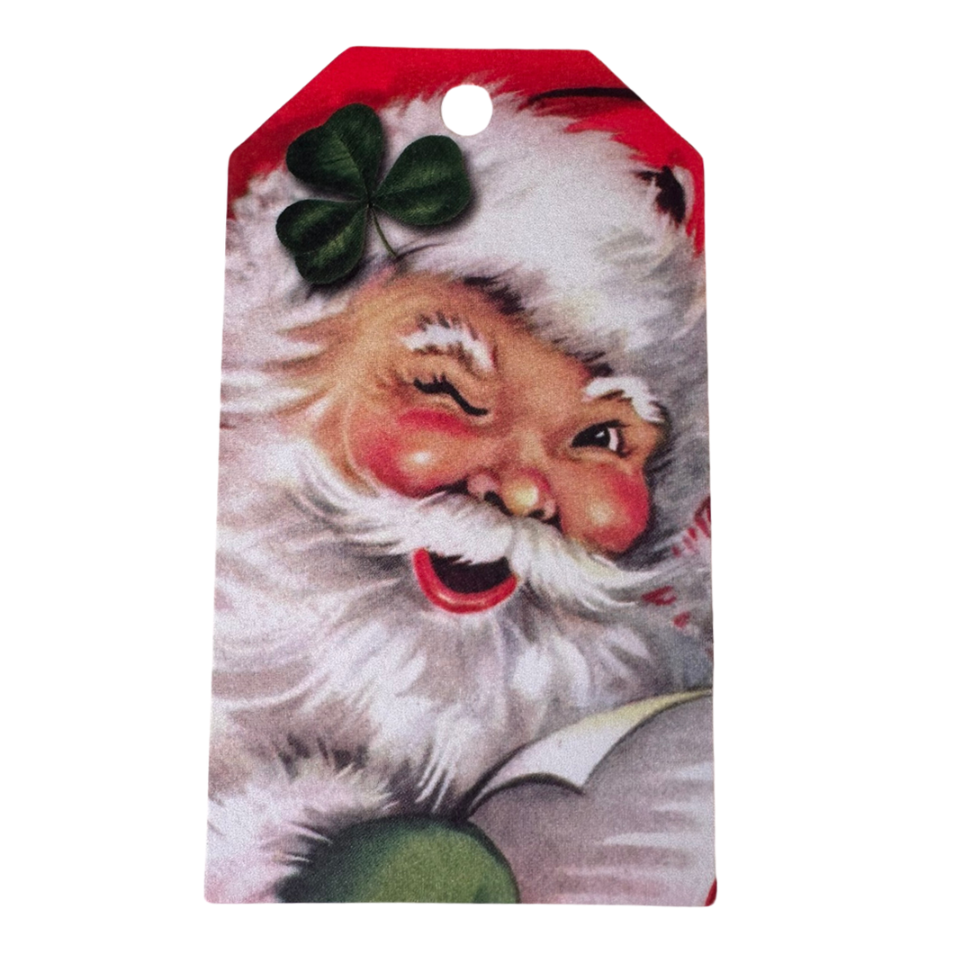 Winking Irish Santa Gift Tag