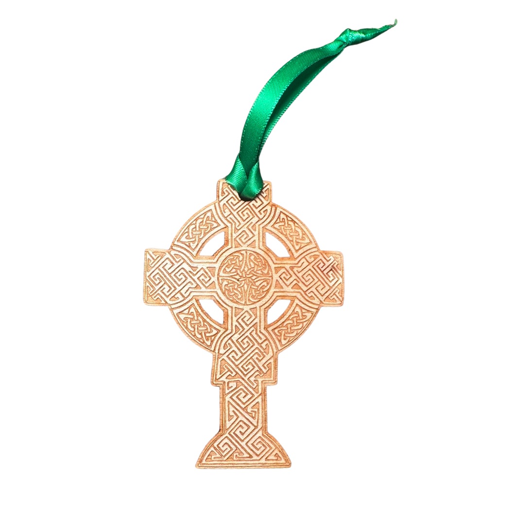 Celtic Cross Wooden Ornament